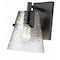 Z-Lite Analia Wall Sconce, 1-Light, 6.5 In.W x 7.5 In.L x 9.25 In.H, Matte Black/Clear Ribbed 1101-1S-MB - alternate 8